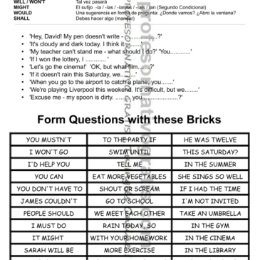 Modals Cut-out Exercise for Teachers